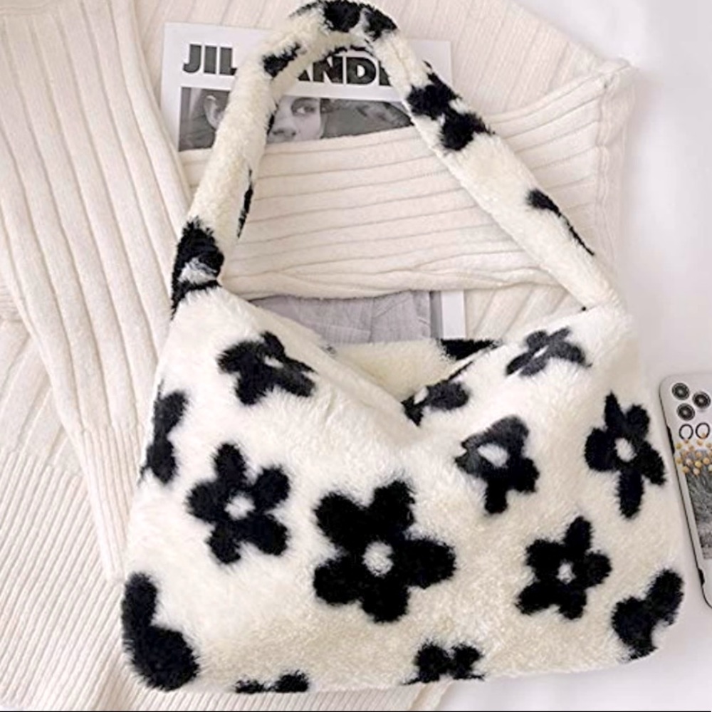Women Y2K Furry Purse Fluffy Tote Bag